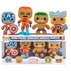 Image de 4 PACK HOLIDAY GINGERBREAD / MARVEL / FIGURINE FUNKO POP / EXCLUSIVE SPECIAL EDITION / GITD