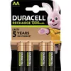 Image de Pile rechargeable LR6 (AA) NiMH Duracell Duracell Rechargeable - Batterie 4 x AA-Typ - NiMH - (wiederaufladbar) 1300 mAh 1.2 V 1 pc(s)