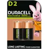 Image de Duracell Rechargeables Piles D (lot de 2), 3000 mAh NiMH, Puissance longue durée