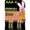Image de Duracell Rechargeables Piles AAA (lot de 4), 750 mAh NiMH, 1000 recharges, pré-chargées, Puissance longue durée, un packaging recyclable 0% plastique