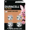 Image de DURACELL CR2032 Lot de 4 piles boutons au lithium 3 V, husqu’à +70 % de longévité, technologie sécurité enfant, recommandées pour l’AirTag® d’Apple / clés électroniques / appareils de la maison / accessoires de sport et appareils médicaux