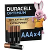 Image de DURACELL Optimum Piles AAA (Lot de 4)   Piles Alcalines 1,5V   +200 % d’actifs Power Boost   Répondent aux exigences des appareils modernes 100 % Recyclables, 0 % de plastique dans l’emballage MX2400
