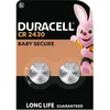 Image de DURACELL 2430 Piles Boutons au lithium 3V (lot de 2) - Longue durée - Pour clés électroniques, petites télécommandes et montres de sport - Emballage Sécurité Enfant - Conservation garantie 10 ans