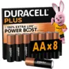 Image de DURACELL Plus Lot de 8 piles AA alcalines 1,5 V, durent jusqu’à 150 % plus longtemps grâce aux Actifs POWER BOOST, fiables pour vos appareils du quotidien, emballage 0 % de plastique, conservation garantie 10 ans - LR6 MN1500