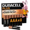 Image de DURACELL Plus Lot de 8 piles AAA alcalines 1,5 V avec actifs POWER BOOST, fiables pour vos appareils du quotidien, emballage 0 % plastique, conservation garantie 10 ans   LR03 MN2400