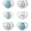 Image de Tommee Tippee sucette de nuit, 6-18 mois, lot de 6 sucettes phosphorescentes avec capsule de stérilisation réutilisable