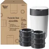 Image de Tommee Tippee Poubelle à Couches Avancée Twist & Click Starter-Set, 1x Lot de 6 Recharges avec un film multicouche antibactérien, Blanc (l'emballage peut varier)