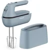 Image de Kenwood QuickMix Go HMP40.000GY Batteur électrique portable avec sac intégré, bouton de libération SureEject, fouet en acier inoxydable et crochet pétrisseur inclus, cuillère à mesurer, 350 W, bleu