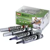 Image de Pentel Maxiflo Brosse pour tableau blanc + 4 Marqueurs à pointe conique large Noir/Bleu/Rouge/Vert