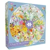 Image de Gibsons Puzzle Circulaire A Year in The Garden de 500 pièces pour Adultes   Scène Naturelle saisonnière par Claire Comerford   Puzzle Durable de qualité supérieure fabriqué au Royaume-Uni/UE