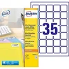 Image de Avery Boite de 875 Etiquettes de chemises Mini Adhésif 35 x 35 mm Blanc