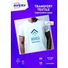 Image de Avery Transferts personnalisables pour textile Blancs ou Clairs A4 15 feuilles impression jet encre pour créer des motifs sur tissus foncés vêtements accessoires avec application au fer à repasser
