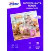 Image de AVERY - 96 Autocollants Kraft Ronds Personnalisables - 100% Recyclés - Diamètre de 40 mm - Impression Jet d’Encre