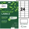 Image de AVERY - 360 Étiquettes Autocollantes Blanches Personnalisables - 100% Recyclées - Format 63,5 x 33,9 mm - Impression Laser et Jet d'Encre