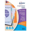 Image de Avery intercalaires classeur A4 plastique translucide coloré, 8 touches personnalisables imprimables, polypropylène 180 microns résistant, feuillets intercalaires pour documents A4, pochette plastique