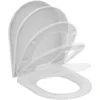 Image de Ideal Standard   Exacto Abattant WC, Design enveloppant, Rond, Fermeture douce et option de libération rapide pour faciliter le nettoyage, en polypropylène, Blanc Brillant