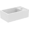 Image de Ideal Standard I.LIFE TEMPO, Lave-mains pour Salle de bain ou Toilettes, 37 x 21 x 11 cm, Fixation Mur ou Meuble Ilife, Céramique, Percé à Droite, Trop-Plein, Blanc, E211201