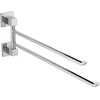 Image de Ideal Standard IOM Square Porte Serviette Salle de Bain Double Barre Largeur 45,5 cm Finition Chrome Rosaces carrées Fixation Murale & Kit Installation Inclus E2200AA