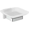 Image de Ideal Standard IOM Cube Porte Savon Mural Carré Verre satiné Chrome Fixations incluses E2201AA