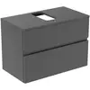 Image de Ideal Standard Finesse Meuble avec plan de toilette l: 80,2 H: 55,8 P: 44 cm, 2 tiroirs, E3477Y2,