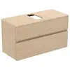 Image de Ideal Standard Finesse Meuble avec plan de toilette l: 100,2 H: 55,8 P: 44 cm, 2 tiroirs, E3478US,