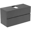Image de Ideal Standard Finesse Meuble avec plan de toilette l: 100,2 H: 55,8 P: 44 cm, 2 tiroirs, E3478Y2,