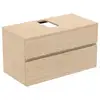 Image de Ideal Standard Finesse Meuble avec plan de toilette l: 100,2 H: 55,8 P: 50,5 cm, 2 tiroirs, E3499US,