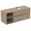 Image de Ideal Standard Finesse Meuble avec plan de toilette l: 140,2 H: 55,8 P: 50,5 cm, 2 tiroirs, E3505UP,