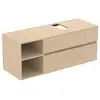 Image de Ideal Standard Finesse Meuble avec plan de toilette l: 140,2 H: 55,8 P: 50,5 cm, 2 tiroirs, E3505US,