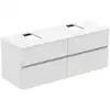 Image de Ideal Standard Finesse Meuble avec plan de toilette l: 140,2 H: 55,8 P: 50,5 cm, 4 tiroirs, E3507Y1,