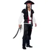 Image de Smiffys Costume entendu mon capitaine pirate, Noir, avec haut, pantalon, cravate et chapeau avec cheveux