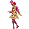 Image de Smiffys Costume de clown femme, multi couleurs, robe cerclée, chemise, noeud papillon, collants à rayures et chapeau Halloween
