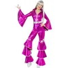Image de Smiffys Costume Dancing Dream des années 70, rose, comprend combinaison pantalon en dentelle Halloween