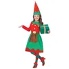 Image de Smiffys Costume elfe du Père Noël pour enfant, Rouge et vert, avec robe et chapeau Halloween