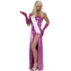 Image de Smiffys Costume Mr Miss Monde, rose, avec robe, gants et moustache Halloween