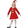 Image de Smiffys Costume de Mère Noël pour petite fille, Rouge, avec robe et bonnet Halloween