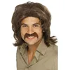 Image de Smiffys Perruque rétro années 70, brune, à frange Halloween