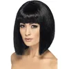 Image de Smiffys Perruque coquette, noire, cheveux courts avec frange Halloween