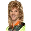 Image de Smiffys Perruque nuque longue, brune, avec balayage blond Halloween