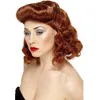 Image de Smiffys Perruque fille pin-up, châtain, avec larges boucles Halloween