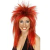 Image de Smiffys Perruque diva rock, Rouge, Coupe mulet longue Halloween