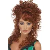 Image de Smiffys Perruque de fille de saloon, châtain, cheveux longs et bouclés Halloween
