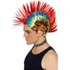 Image de Smiffys Perruque punk de rue des années 80, Mohawk, multi couleurs Halloween