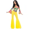 Image de Smiffys Costume Groovy bimbo des années 70, avec haut et pantalon pattes d'éléphant