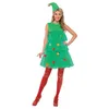 Image de Smiffys Costume sapin de Noël, Vert, avec robe et chapeau Halloween
