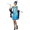 Image de Smiffys Costume délurée sexy, turquoise, avec robe, coiffe et collier