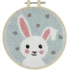 Image de Trimits Kit de cerceau à Punch Needle avec fil à broder, 15 cm (6in) - Lapin