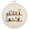 Image de Trimits Kits de Broderie - Kit de Broderie 15cm 6 pouces, Kits Point de Croix pour Adultes, Kit de Démarrage avec Cerceau à Broder en Bambou, Tissu, Fils, Aiguille & Support - Étagère Fleurie