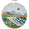 Image de Trimits Kits de Broderie - Kit de Broderie 15cm 6 pouces, Kits Point de Croix pour Adultes, Kit de Démarrage avec Cerceau à Broder en Bambou, Tissu, Fils, Aiguille & Support - Côte