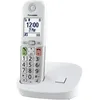Image de Panasonic KX-TGU410EXW Téléphone Numérique sans Fil, Unité de Base et 1 Combiné, Écran LCD, Appels Favori, Lampe Torche, Compatible avec Les Appareils Auditifs, Blanc et Argent